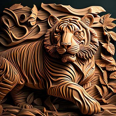 3D модель Знаменитое животное тигра Амадея (STL)